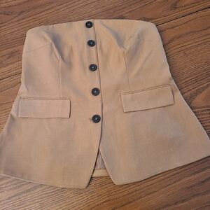 NWT Kenneth Cole Tan Strapless Top in Size Large